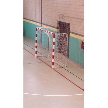 JUEGO PORTERÍAS F.SALA/BALONMANO METÁLICAS TRASLADABLES 80X80MM CON BASE DE TUBO REDONDO