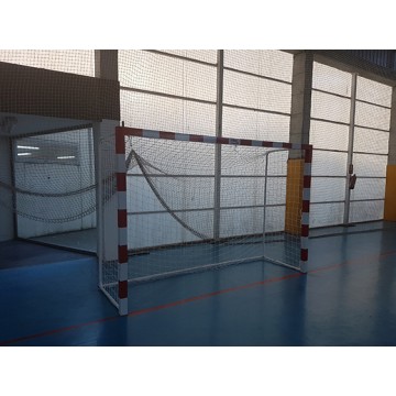 JUEGO PORTERÍAS F.SALA/BALONMANO METÁLICAS TRASLADABLES 80X80MM CON BASE DE TUBO REDONDO