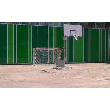 JGO CANASTAS GALVANIZADAS BALONCESTO DELUXE MONOTUBO TRASLADABLES 2 RUEDAS CON CARRO -SIN TABLEROS, AROS Y REDES