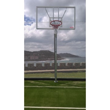 JGO CANASTAS GALVANIZADAS BALONCESTO MONOTUBO NEW TUBO 114 MM FIJAS CON BASE ANCLAJE-SIN TABLERO,ARO