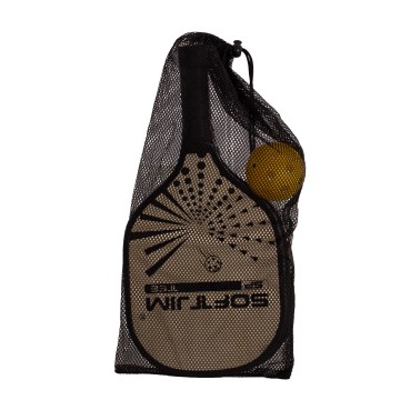 JUEGO PALAS PICKLEBALL MADERA CON PELOTA Y FUNDA