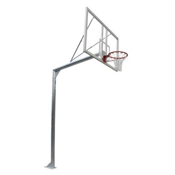 JGO CANASTAS GALVANIZADAS BALONCESTO MONOTUBO NEW TUBO 114 MM FIJAS CON BASE ANCLAJE-SIN TABLERO,ARO