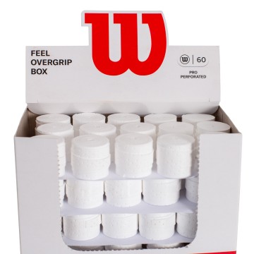 CAJA 60 OVERGRIPS WILSON BLANCO PRO PERFORADOS