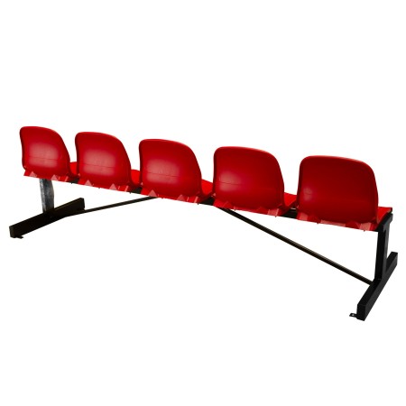 BANCO METÁLICO NEW CON ASIENTO ROJO PVC -5 PLAZAS- BANCO METÁLICO NEW CON ASIENTO ROJO PVC -5 PLAZAS-