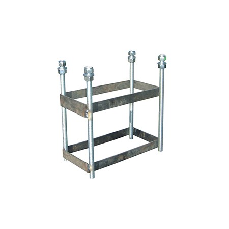 JUEGO DE 2 CANASTAS BALONCESTO MONOTUBO NEW TUBO 114 MM FIJAS  -SIN TABLERO, ARO- CON BASE DE ANCLAJE