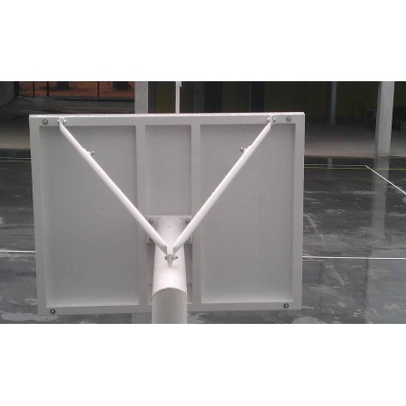 JUEGO DE 2 CANASTAS BALONCESTO MONOTUBO NEW TUBO 114 MM FIJAS  -SIN TABLERO, ARO- CON BASE DE ANCLAJE