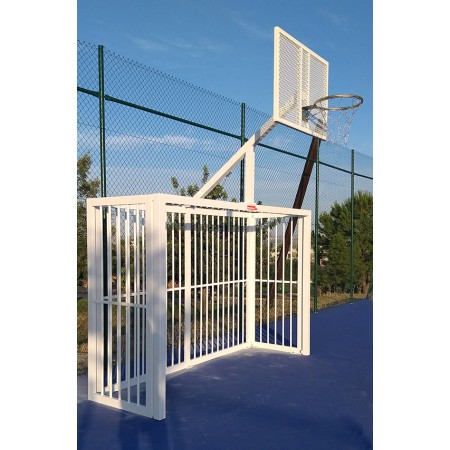JUEGO PORTERIAS F.SALA/BALONMANO - CANASTA BASKET ANTIVANDALICA BLANCO