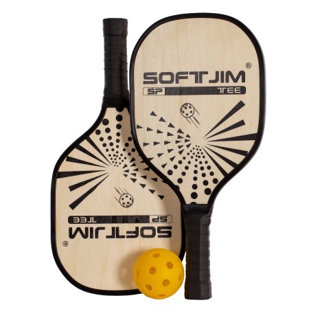 JUEGO DE 2 PALAS PICKLEBALL MADERA CON PELOTA Y FUNDA JUEGO DE 2 PALAS PICKLEBALL MADERA CON PELOTA Y FUNDA