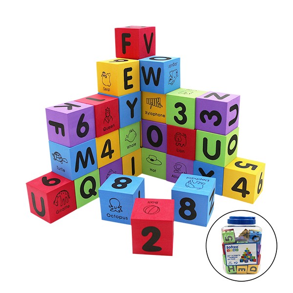 SET 30 CUBOS FOAM (ALFABETO Y NUMEROS)