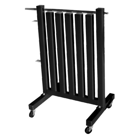 SOPORTE PARA PESAS DE VINILO CON RUEDAS Y BARRA SOPORTE PARA PESAS DE VINILO CON RUEDAS Y BARRA