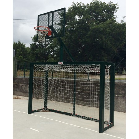 JUEGO DE 2 PORTERÍAS F.SALA/BALONMANO - CANASTA BASKET VERDE