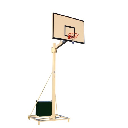 JUEGO DE 2 CANASTAS BALONCESTO DELUXE MONOTUBO TUBO 100 TRASLADABLE 2 RUEDAS CON CARRO  -SIN TABLERO, ARO
