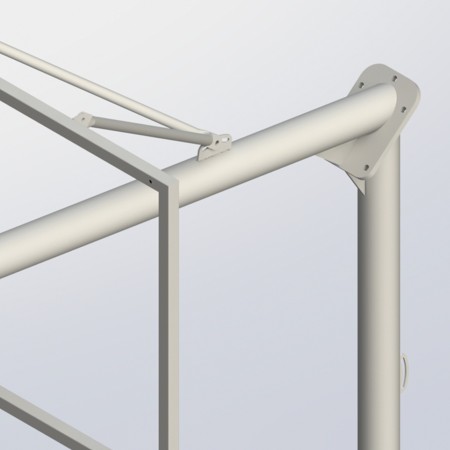 JUEGO DE 2 CANASTAS BALONCESTO MONOTUBO NEW TUBO 114 MM FIJAS  -SIN TABLERO, ARO- CON BASE DE ANCLAJE