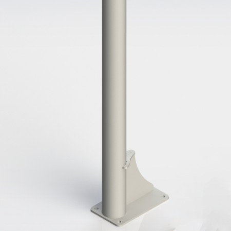 JUEGO DE 2 CANASTAS BALONCESTO MONOTUBO NEW TUBO 114 MM FIJAS  -SIN TABLERO, ARO- CON BASE DE ANCLAJE