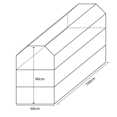 PLINTON DESMONTABLE PIRAMIDAL DE ESPUMA -TRES PIEZAS- 100X60X90CM