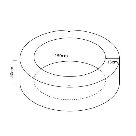 PISCINA REDONDA LLENADO PELOTAS,  DIAMETRO Ø 150CM X 40CM ALTO X 15CM ANCHO