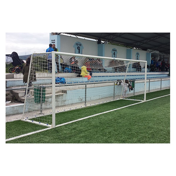 JUEGO PORTERÍAS FÚTBOL 11 METÁLICAS TRASLADABLES TUBO 100 MM REGLAMENTARIAS