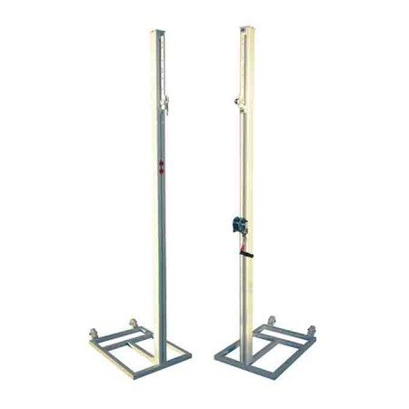 JUEGO POSTES VOLEIBOL TRASLADABLES DE ALUMINIO SECCIÓN CUADRADA 80X80MM