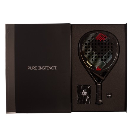 PACK PALA DE PÁDEL VIBOR-A TITAN 15K BLACK TWILL