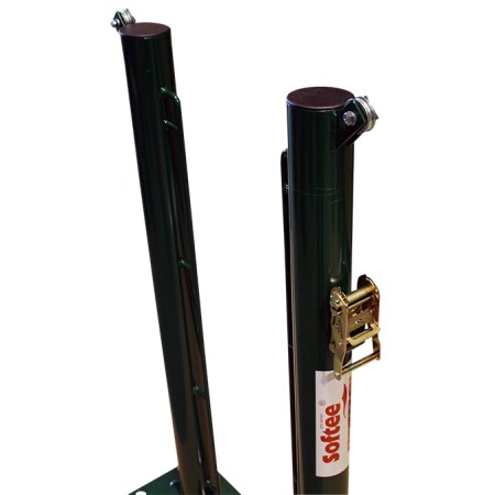 JUEGO DE 2 POSTES DE TENIS FIJOS Ø 80MM CON BASE PARA ATORNILLAR