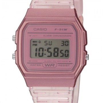 Reloj Digital Casio Collection Women F-91WS-4EF/ 38mm/ Rosa