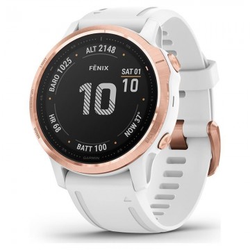 Smartwatch Garmin Fénix 6S Pro/ Notificaciones/ Frecuencia Cardíaca/ GPS/ Rosa Oro y Blanco