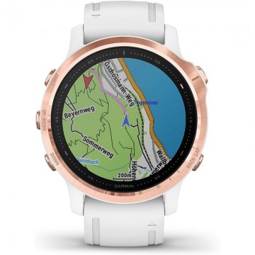 Smartwatch Garmin Fénix 6S Pro/ Notificaciones/ Frecuencia Cardíaca/ GPS/ Rosa Oro y Blanco