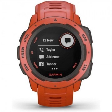 Smartwatch Garmin Instinct Solar/ Notificaciones/ Frecuencia Cardíaca/ GPS/ Rojo