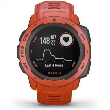 Smartwatch Garmin Instinct Solar/ Notificaciones/ Frecuencia Cardíaca/ GPS/ Rojo