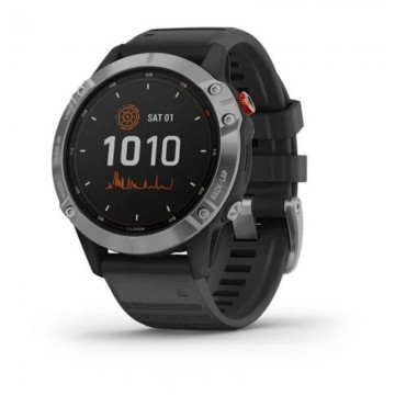 Smartwatch Garmin Fénix 6 Solar/ Notificaciones/ Frecuencia Cardíaca/ GPS/ Plata y Negro