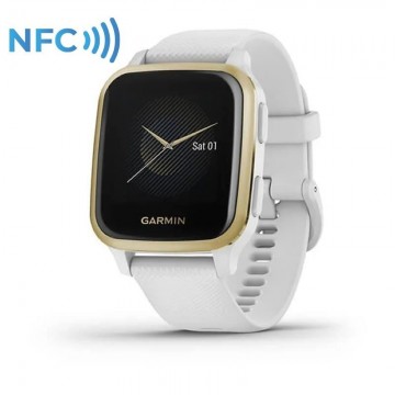 Smartwatch Garmin Venu SQ/ Notificaciones/ Frecuencia Cardíaca/ GPS/ Oro Claro