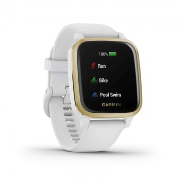 Smartwatch Garmin Venu SQ/ Notificaciones/ Frecuencia Cardíaca/ GPS/ Oro Claro