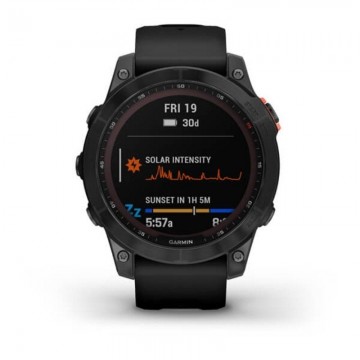 Smartwatch Garmin Fénix 7 Solar/ Notificaciones/ Frecuencia Cardíaca/ GPS/ Plata y Negro