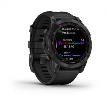 Smartwatch Garmin Fénix 7 Solar/ Notificaciones/ Frecuencia Cardíaca/ GPS/ Plata y Negro