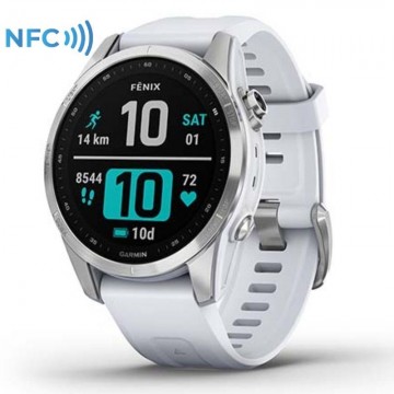 Smartwatch Garmin Fénix 7S/ Notificaciones/ Frecuencia Cardíaca/ GPS/ Plata y Blanco