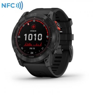 Smartwatch Garmin Fénix 7X Solar/ Notificaciones/ Frecuencia Cardíaca/ GPS/ Negro y Plata