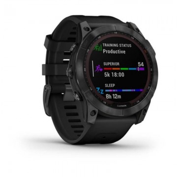 Smartwatch Garmin Fénix 7X Solar/ Notificaciones/ Frecuencia Cardíaca/ GPS/ Negro y Plata