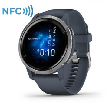 Smartwatch Garmin Venu 2 Notificaciones/ Frecuencia Cardíaca/ GPS/ Azul Grafito y Plata