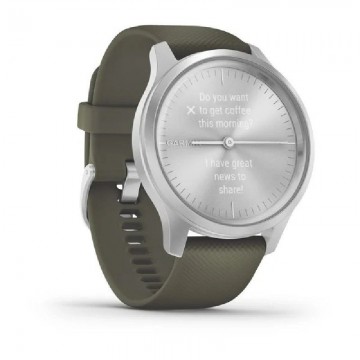 Smartwatch Garmin Vívomove Style Notificaciones/ Frecuencia Cardíaca/ GPS/ Plata y Verde