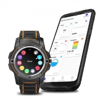 Smartwatch Hammer Watch/ Notificaciones/ Frecuencia Cardíaca/ GPS/ Negro