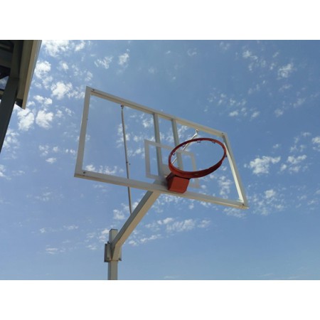 JUEGO DE 2 CANASTAS BALONCESTO DELUXE MONOTUBO FIJAS CON BASE PARA ANCLAJE -SIN TABLERO NI ARO-