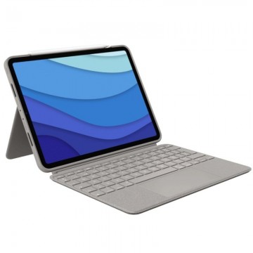 Funda con Teclado Logitech Combo Touch para Tablets Apple Ipad Pro 12.9'/ Compatibilidad según Especificaciones/ Marrón Arena