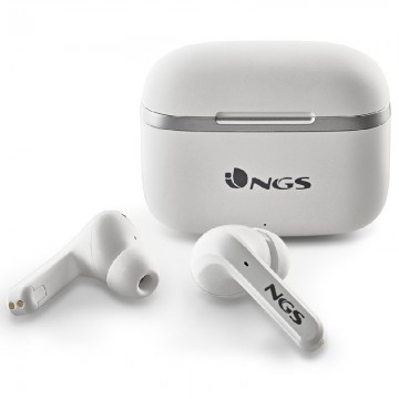 Auriculares Bluetooth NGS Ártica Crown con estuche de carga/ Autonomía 8h/ Blancos