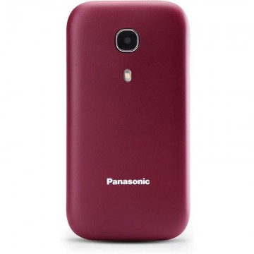 Teléfono Móvil Panasonic KX-TU400EXRM para Personas Mayores/ Rojo Granate