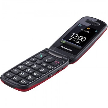 Teléfono Móvil Panasonic KX-TU456EXRE para Personas Mayores/ Rojo