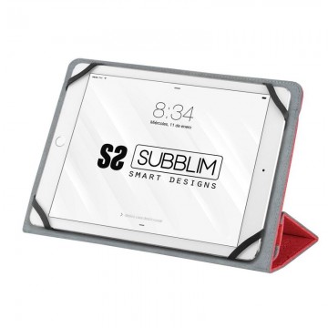 Funda Subblim Clever Stand para Tablets de 10.1'-11'/ Roja