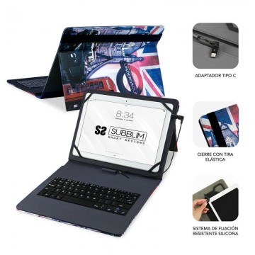 Funda con Teclado Subblim Keytab Pro USB England para Tablets de 10.1'-11'