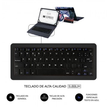 Funda con Teclado Subblim Keytab Pro USB England para Tablets de 10.1'-11'