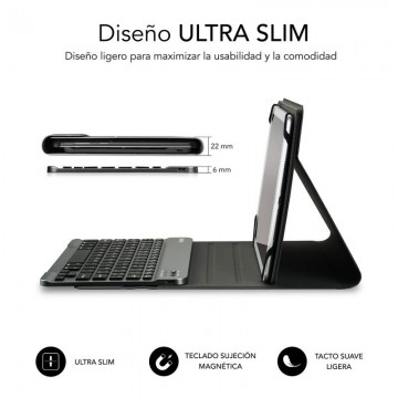 Funda con Teclado Subblim Keytab Pro Bluetooth para Tablets de 10.1'-10.8'/ Gris