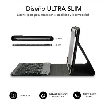 Funda con Teclado Subblim Keytab Pro Bluetooth para Tablets de 10.1'-10.8'/ Purpura